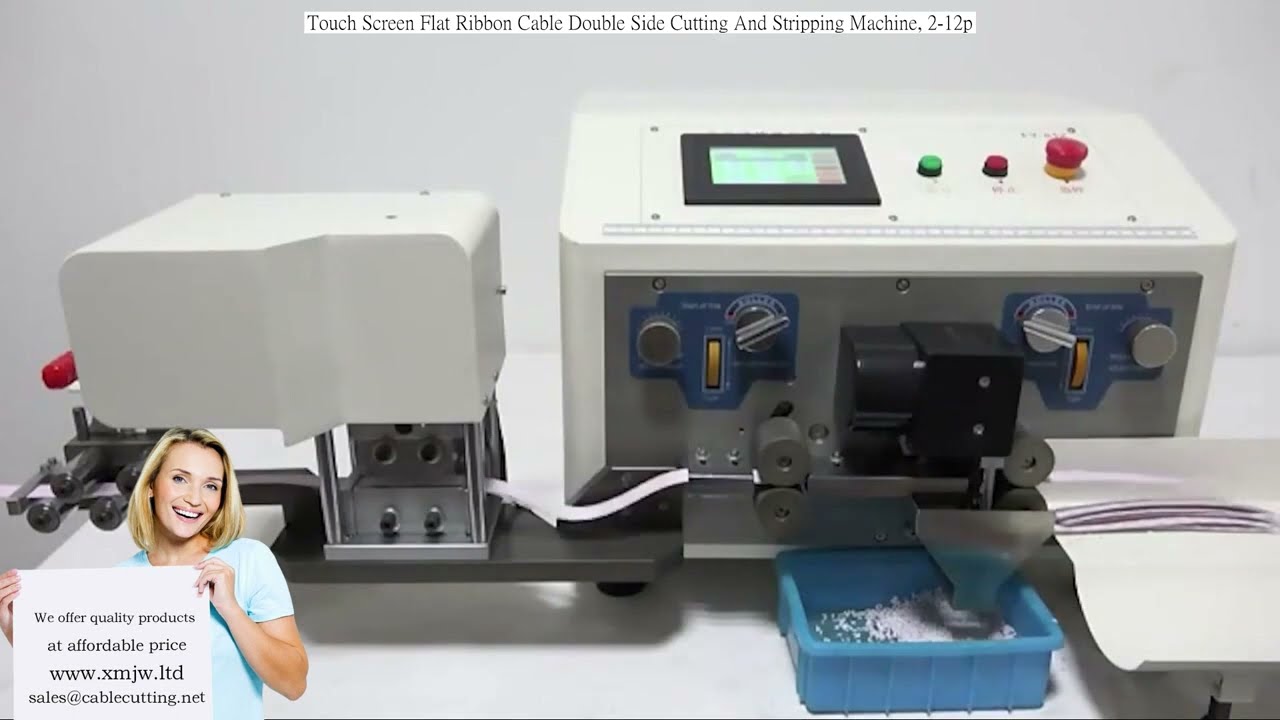 觸控螢幕扁平排線雙面裁切剝線機，適用2-12P